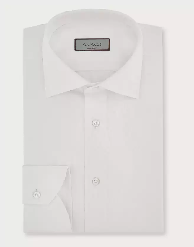 Chemise Canali blanche regular fit en coton