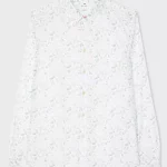 Chemise fabriquée avec un coton léger. Cette chemise Paul Smith blanche à manches longues arbore un imprimé floral « Leaf ».