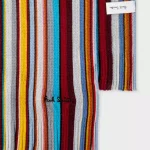 Écharpe Paul Smith en laine mérinos Stripes verticales