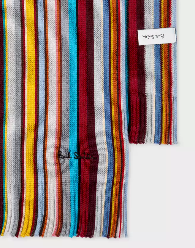 Écharpe Paul Smith en laine mérinos Stripes verticales