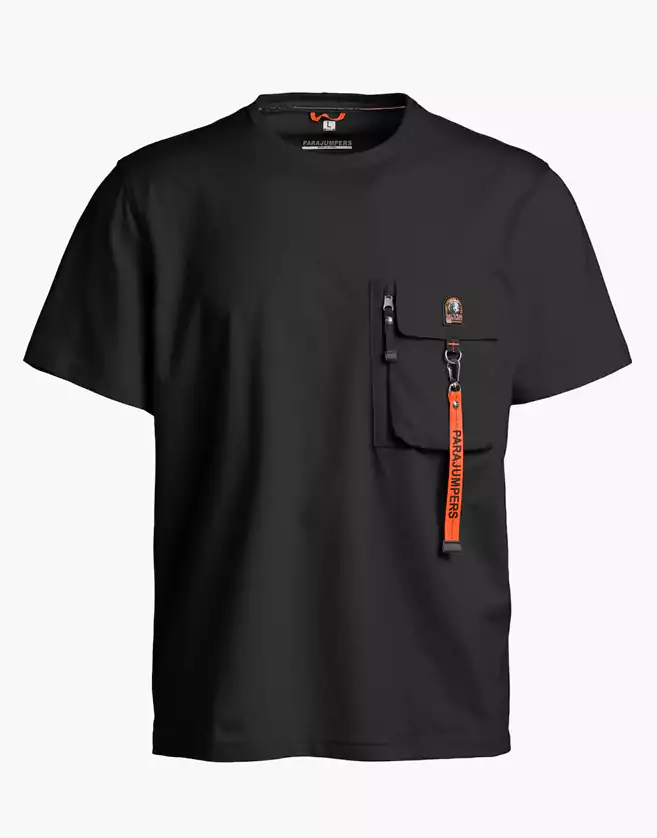 T-shirt Parajumpers composé en jersey de coton avec des détails en nylon aspect mat.