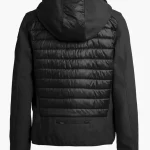 Veste Parajumpers à capuche combinant du polyester élastique en nid d’abeille avec du taffetas de nylon légèrement brillant.