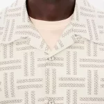 Chemise hawaïenne en coton jacquard texturé en all-over.