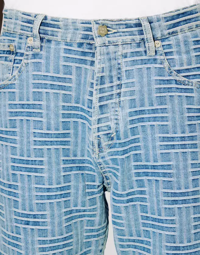 Jean BOTAN ample « KENZO Weave » en denim japonais. Composition : 100% coton.