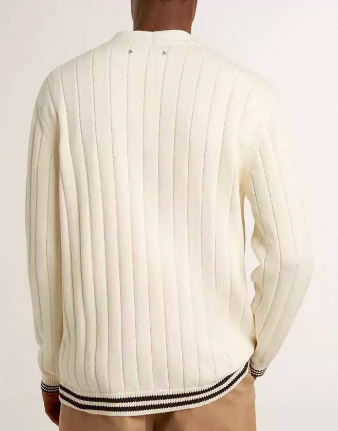 Cardigan Golden Goose en coton blanc vieilli