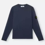 Pull stone island ras-du-cou en coton biologique et en nylon, comportant des détails de petits rouleaux.