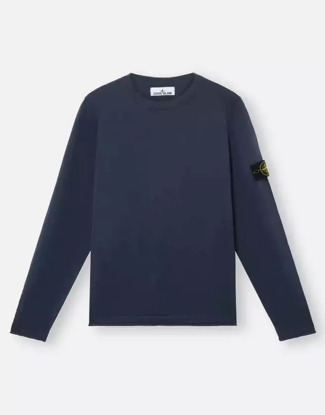 Pull stone island ras-du-cou en coton biologique et en nylon, comportant des détails de petits rouleaux.